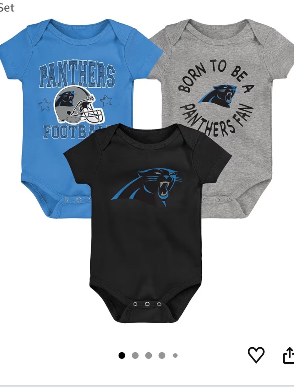 Outerstuff NFL Newborn Infants Carolina Panthers Champion 3 Pack 12-18 Months